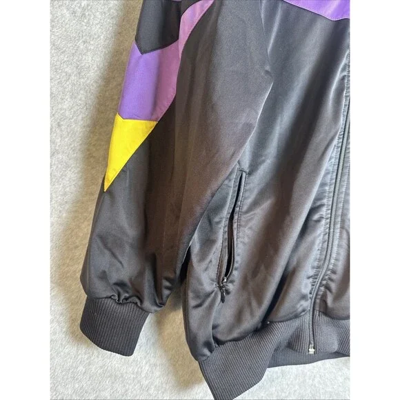 Vintage 80'S-90'S Adidas Track Jacket Men's Size Medium Purple Yellow Teal Black - Picture 4 of 10